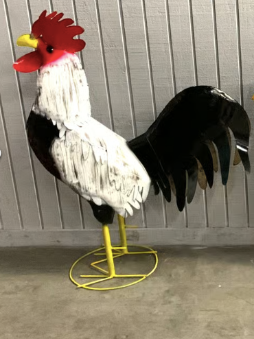 2’ White And Black Rooster