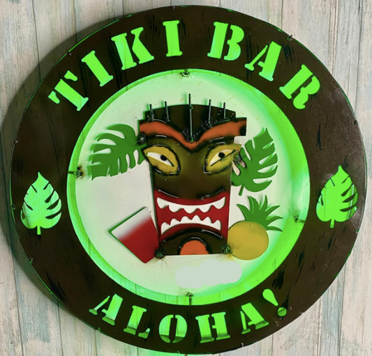 Tiki Bar Aloha Light Up SIgn