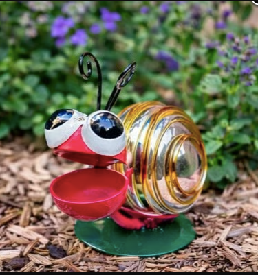 Metal And Blown Glass Snail