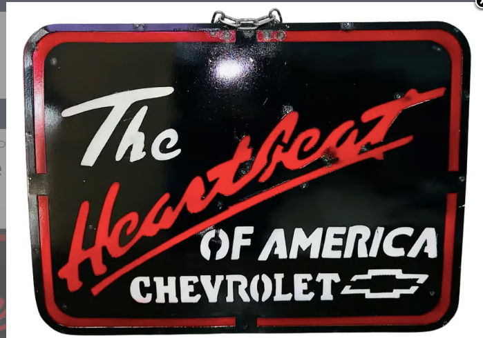 The Heart Beat Of America Chevy Sign