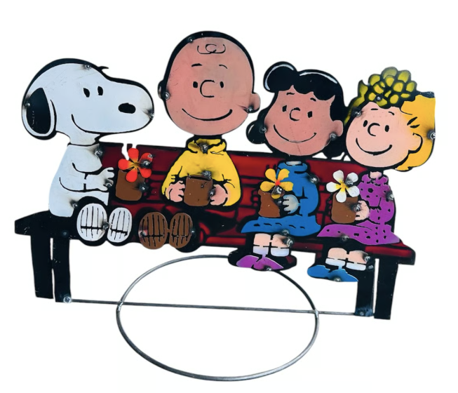 Snoopy And The Gang On A Bench