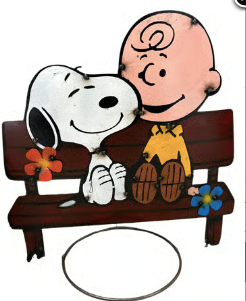 Charlie Brown And Snoopy On Bench