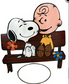 Charlie Brown And Snoopy On Bench