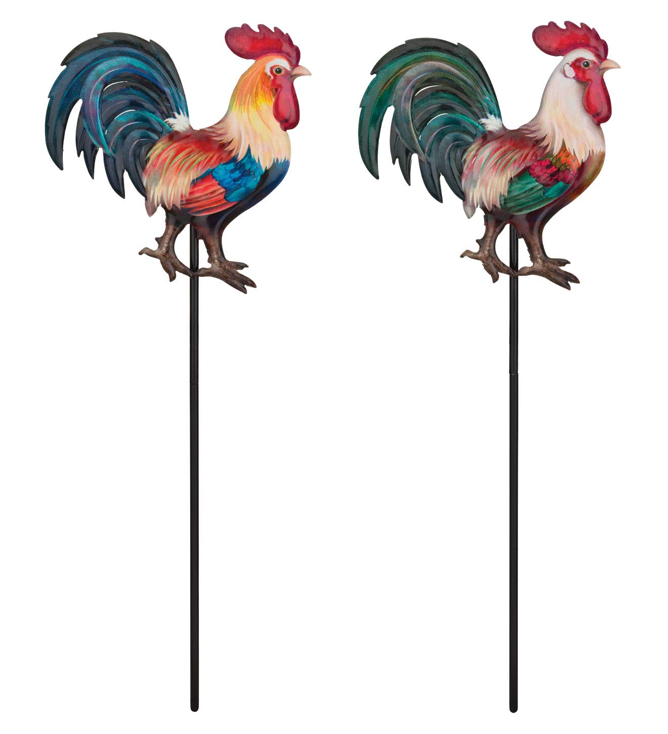 Rooster Plant Pick Multi / Metal / Garden