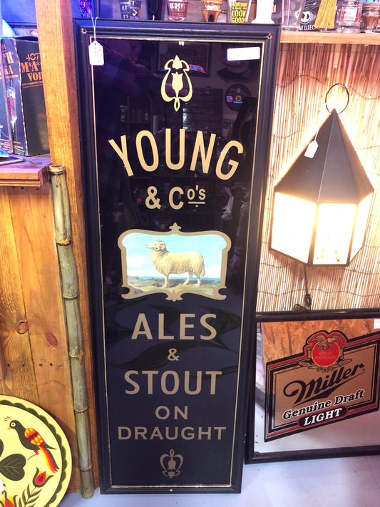 Young and Co. Ales Advertising Sign on Glass