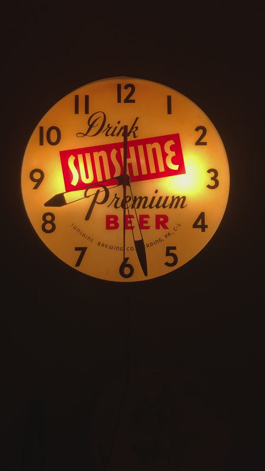 Sunshine Premium Beer Advertising Clock
