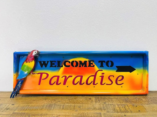 Welcome To Paradise Sign Wall Decor