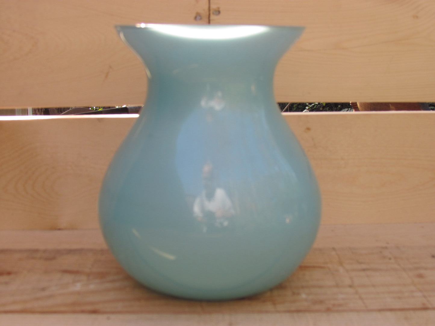 Blue Milk Glass Vase