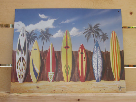 Metal Surfboard Sign