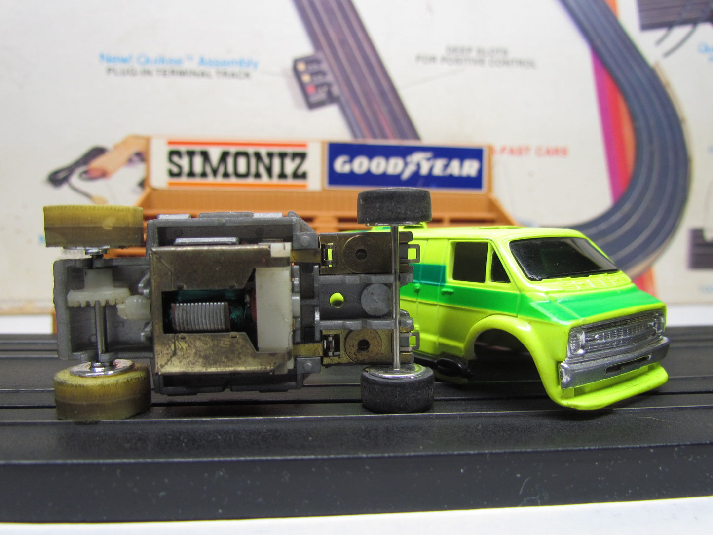 Tyco Dodge Super Glow Van Slot Car