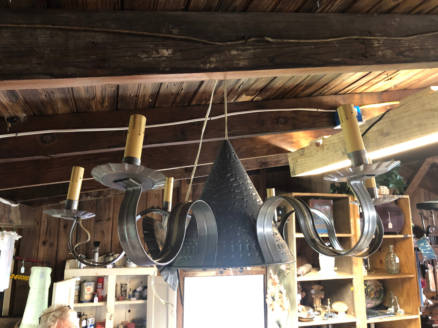 Tin Punch Chandelier